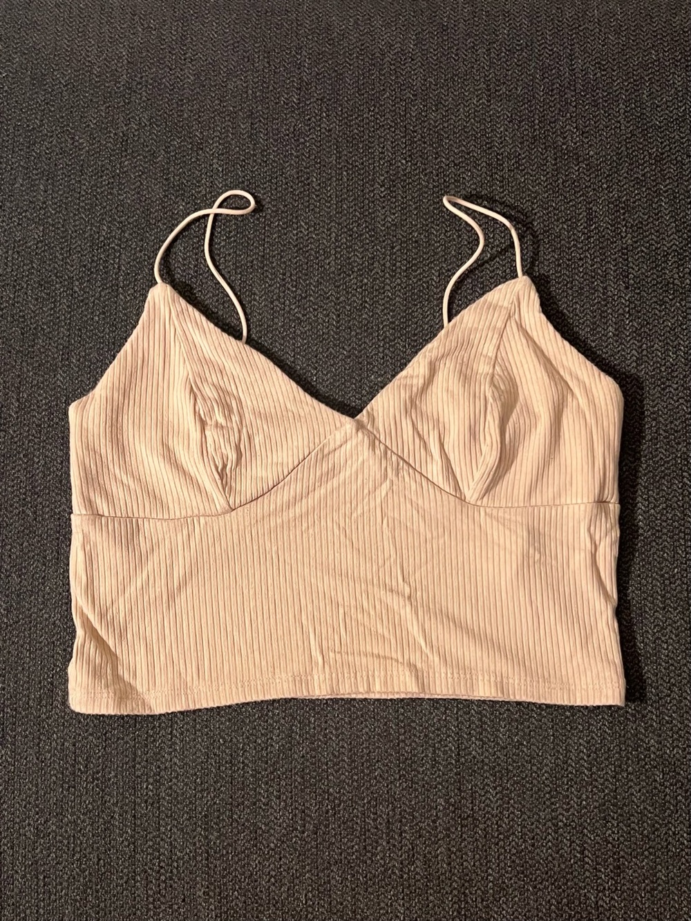 Ribbed Spaghetti Strap Crop Top